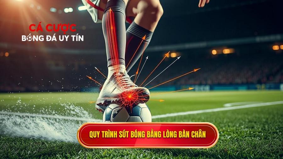 Phân tích chi tiết quy trình thực hiện kỹ thuật sút bóng bằng lòng bàn chân phải